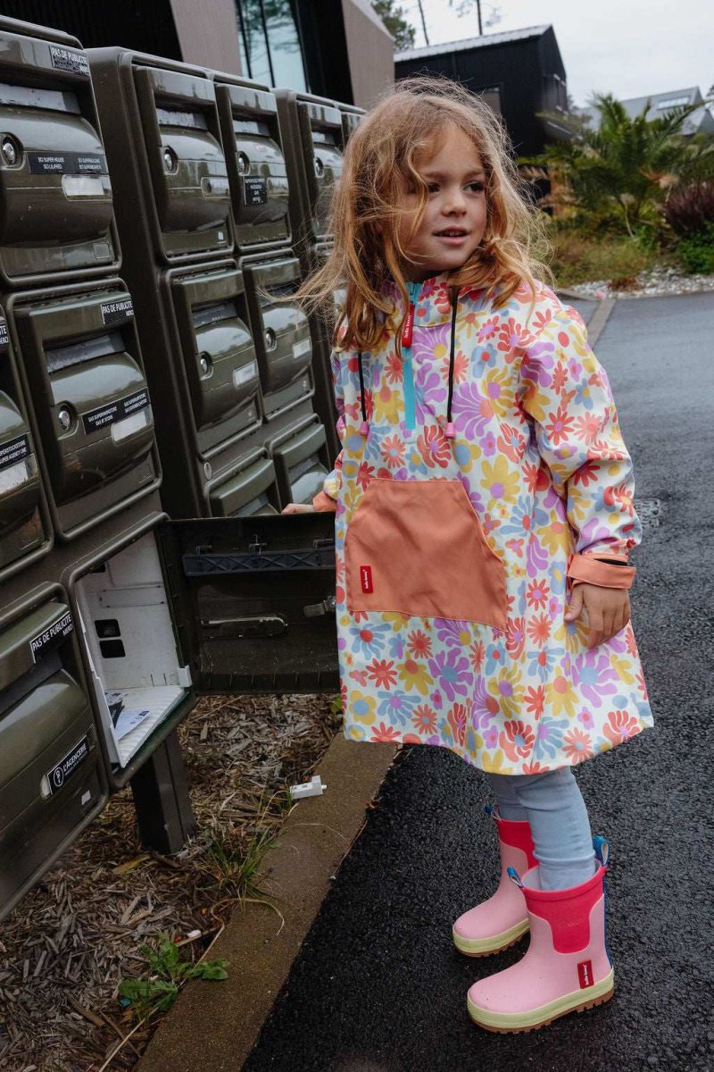 Poncho Impermeable Retro Flowers - Imagen 2
