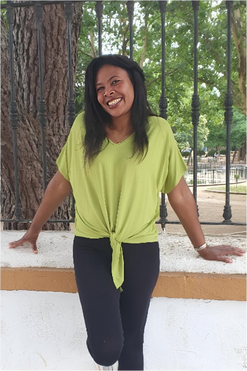 Blusa mujer viscosa con nudo - Imagen 2