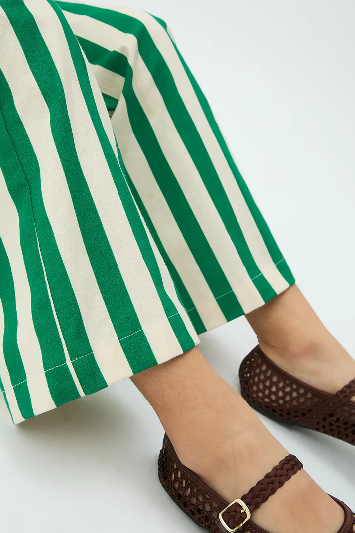 Pantalón Ancho Rayas Verdes - Imagen 3