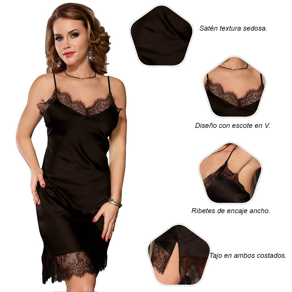 Babydoll Satinado Camisolín Satén - Imagen 3